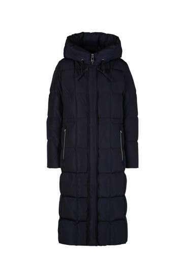 WINDSOR. Mantel Daunen-Steppmantel mit Kapuze in Dunkelgrau navy
