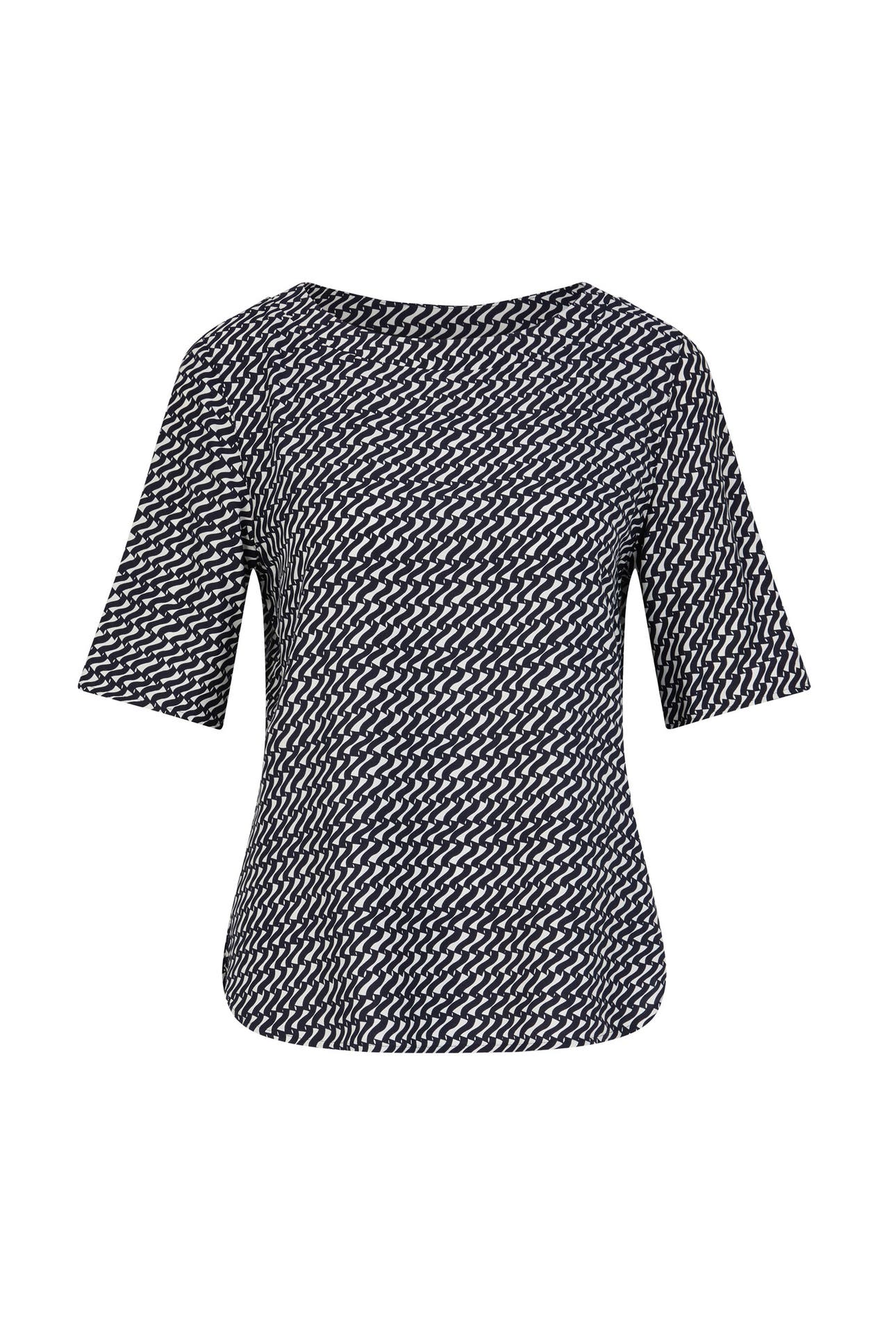 WINDSOR. Blusenshirt Print-Blusen-Shirt aus Viskose und Seide in Navy-Ecru gemustert navy-ecru gemustert, Bild 1