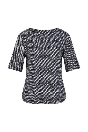 WINDSOR. Blusenshirt Print-Blusen-Shirt aus Viskose und Seide in Navy-Ecru gemustert navy-ecru gemustert