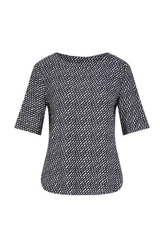 WINDSOR. Blusenshirt Print-Blusen-Shirt aus Viskose und Seide in Navy-Ecru gemustert navy-ecru gemustert