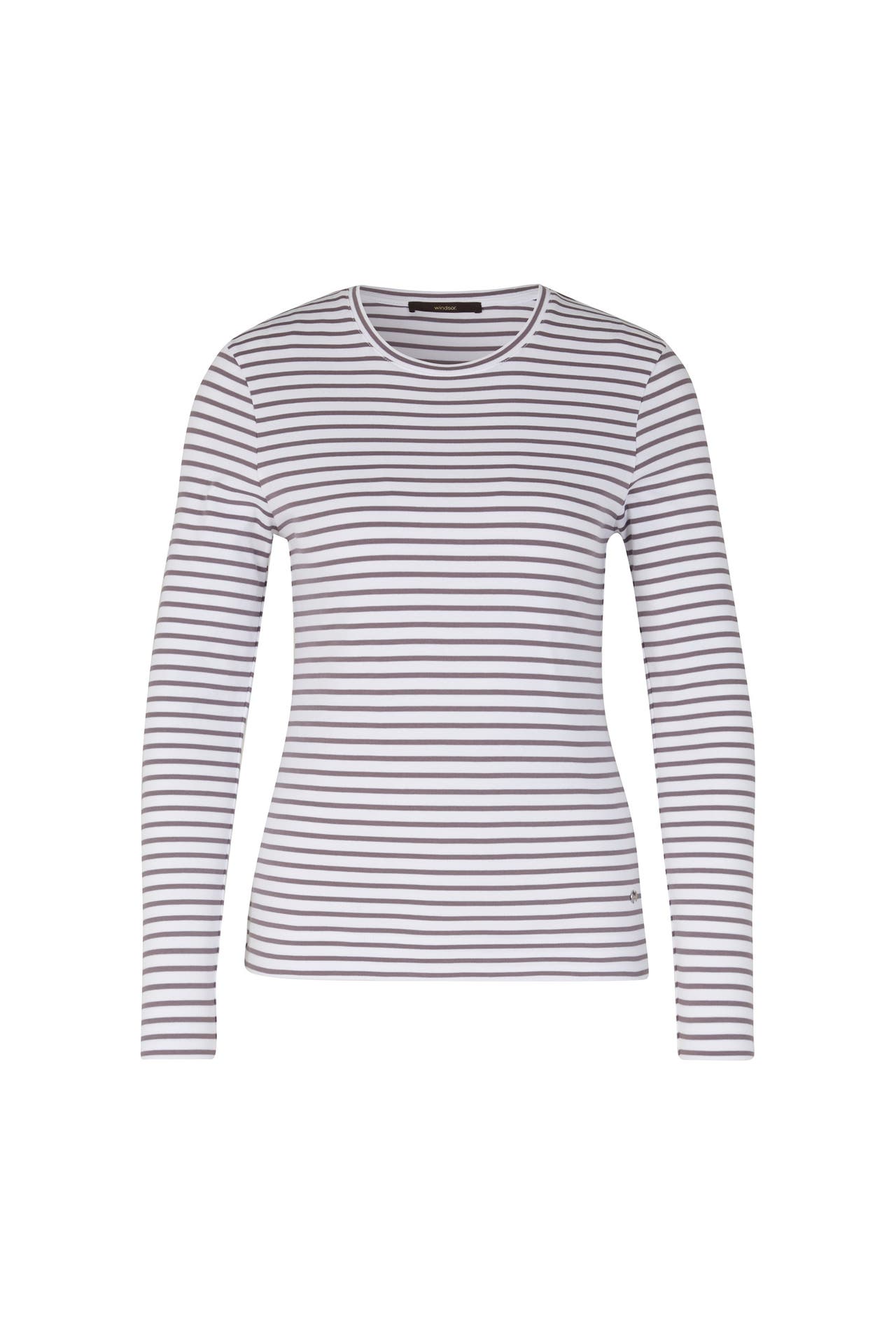 WINDSOR. T-Shirt Langarmshirt grau-weiss gestreift, Bild 1