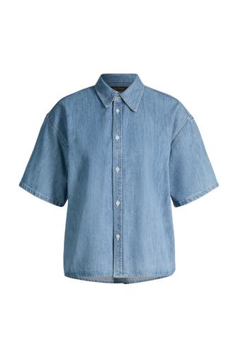 WINDSOR. Business-Bluse Hemdbluse mid blue washed