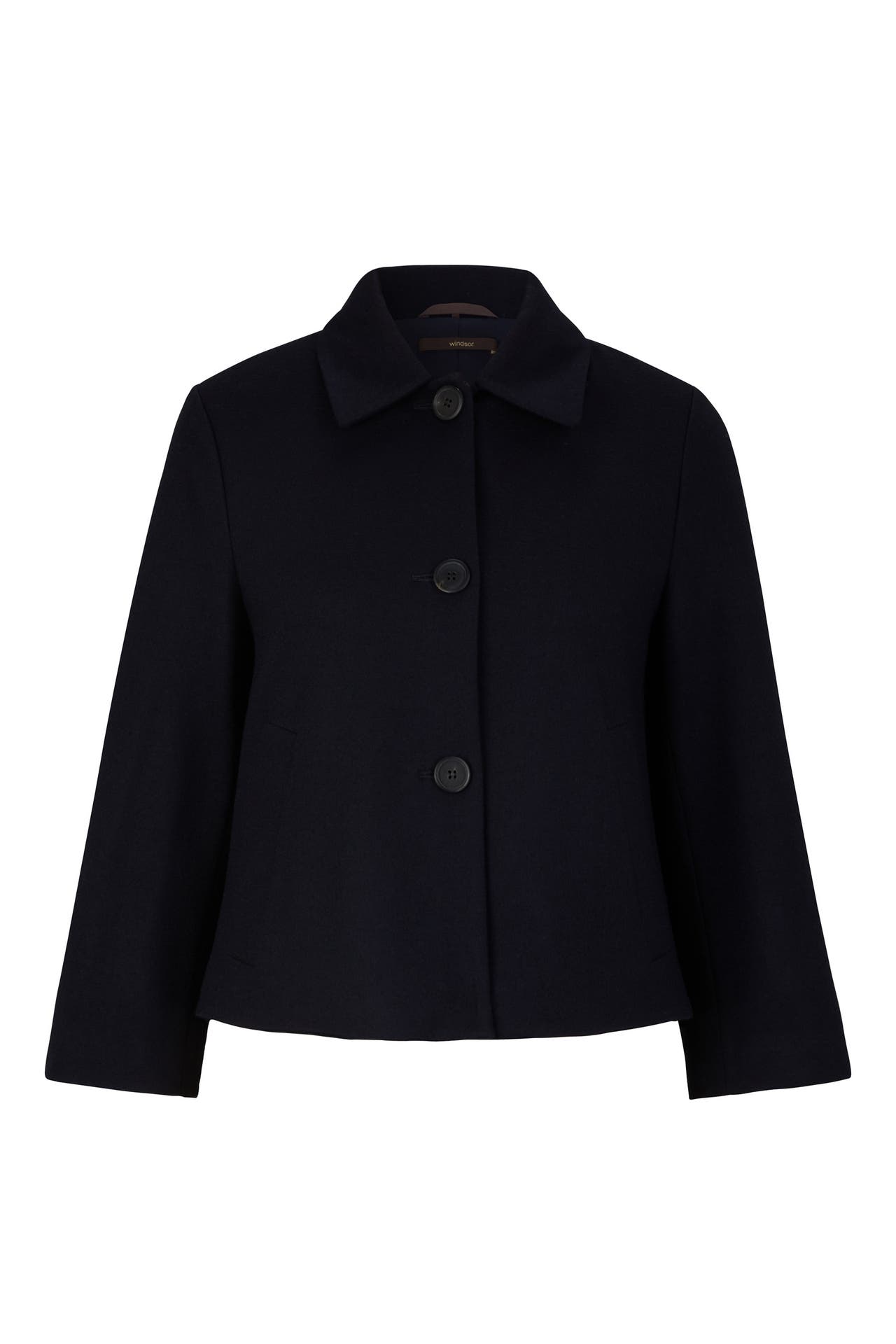WINDSOR. Blazer Wolljersey-Kurz-Blazer in Schwarz navy, Bild 1
