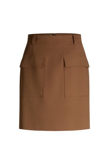 WINDSOR. Minirock Crêpe-Mini-Stiefelrock in Schwarz braun