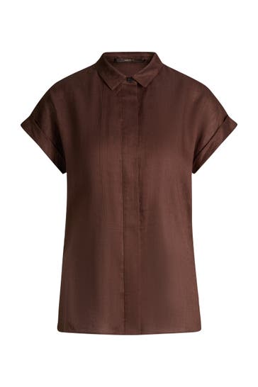 WINDSOR. Business-Bluse Hemdbluse dunkelbraun