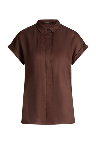 WINDSOR. Business-Bluse Hemdbluse dunkelbraun