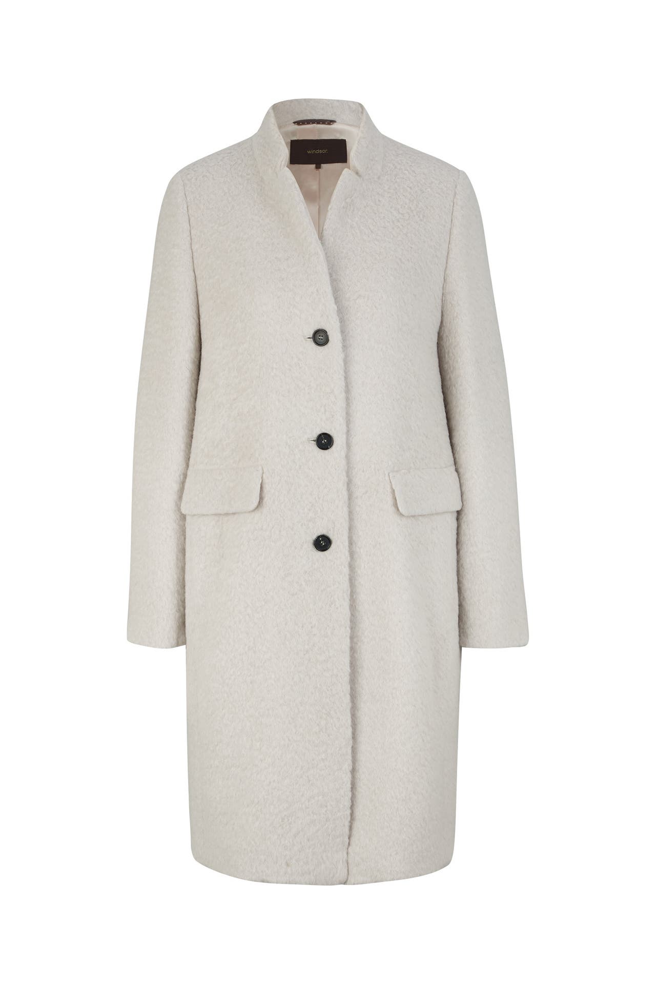 WINDSOR. Wollmantel Alpaka-Wollmix-Eggshape-Mantel in Hellgrau hellgrau, Bild 1