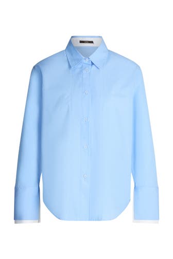 WINDSOR. Business-Bluse Popeline-Baumwoll-Hemdbluse in Hellblau hellblau