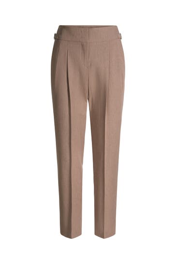 WINDSOR. Business-Hose Bundfaltenhose braun Straight