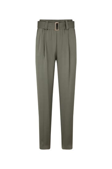 WINDSOR. Stoffhose Bundfaltenhose grün Boyfriend
