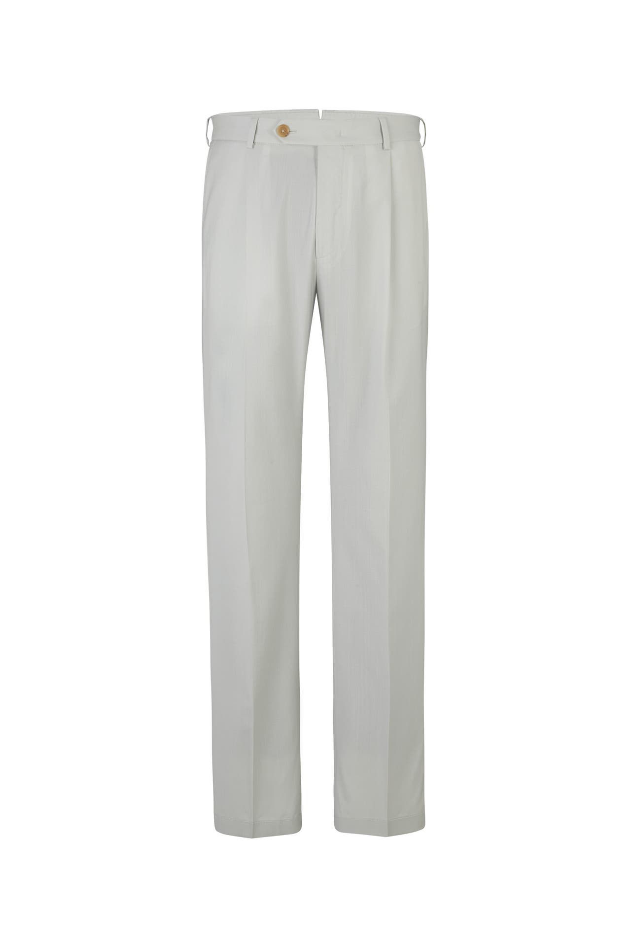 WINDSOR. Stoffhose Schurwoll-Hose Frero mit Bundfalte in Grün hellgrün Straight, Bild 1