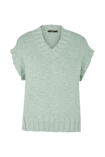 WINDSOR. - Pullover Baumwollmix-Strick-Shirt in Beige mintgrün