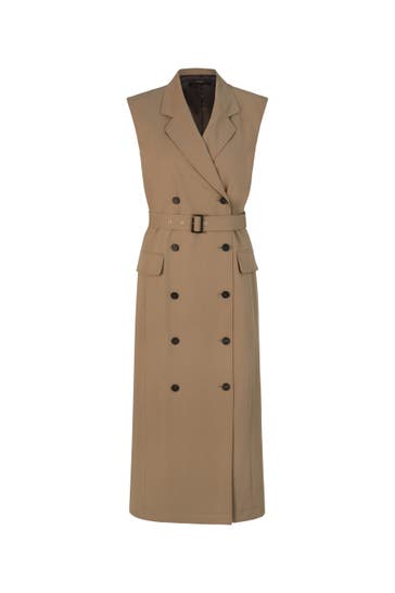 WINDSOR. Weste Schurwoll-Westen-Kleid dunkelbeige