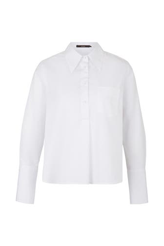 WINDSOR. Business-Bluse Popeline-Baumwoll-Schlupfhemd in Weiß weiß