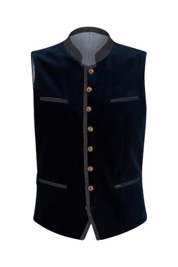 WINDSOR. Trachten-Weste Au in Braun/Blau navy/grau