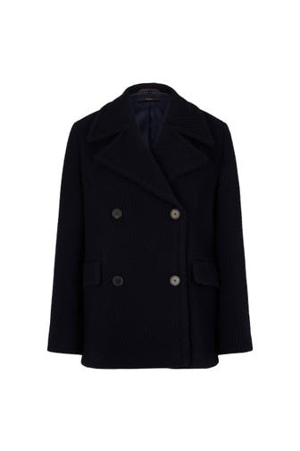 WINDSOR. Übergangsjacke Schurwollmix-Caban-Jacke mit Struktur in Navy navy
