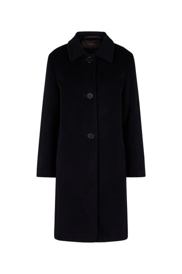 WINDSOR. Wollmantel Schurwoll-Mantel mit Umlegekragen in Navy navy