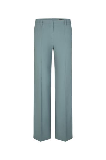 WINDSOR. Business-Hose Schurwollcrêpe-Marlene-Hose in Hellblau hellblau Slim