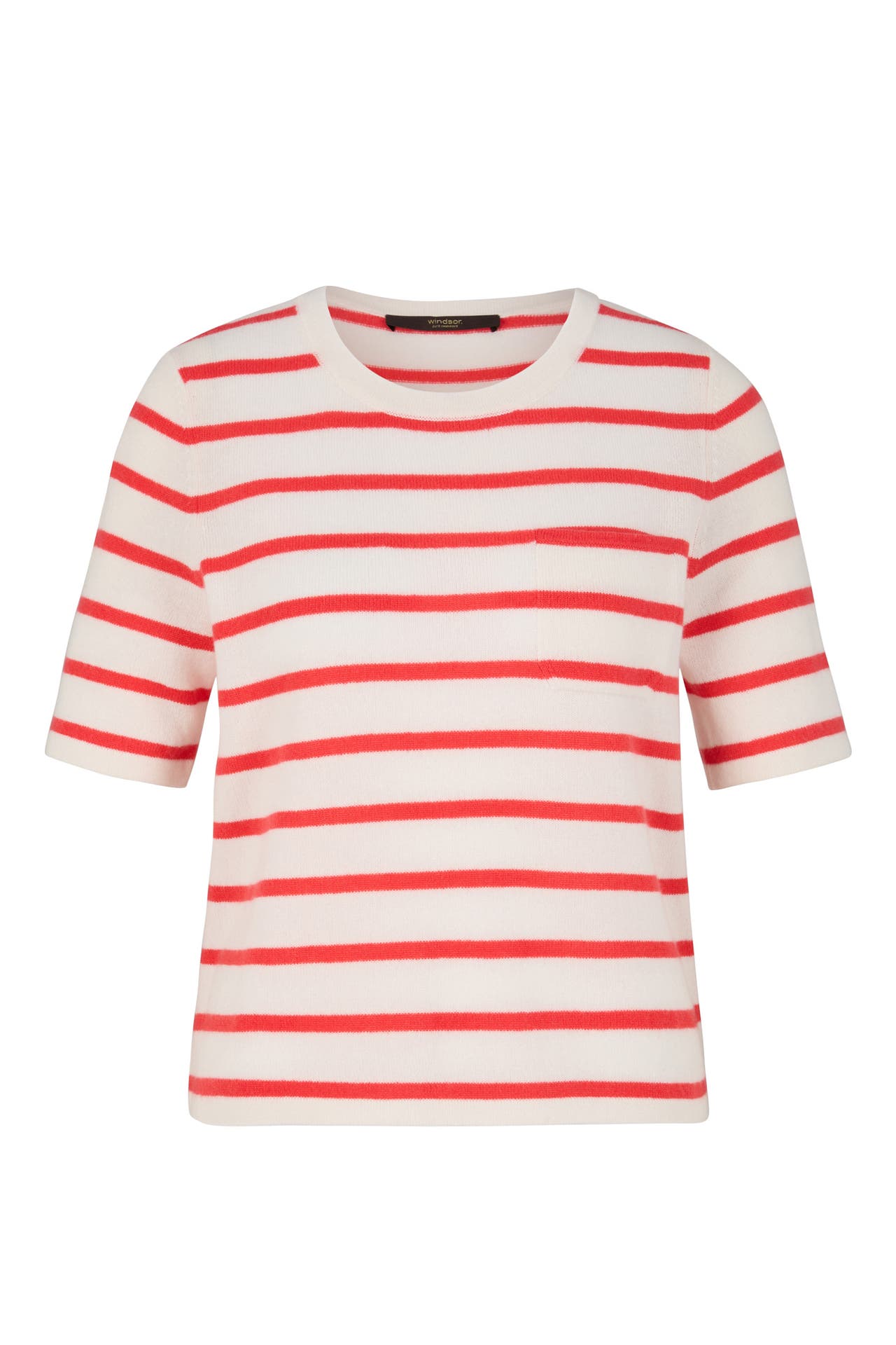 WINDSOR. T-Shirt Cashmere-T-Shirt rot/ecru, Bild 1