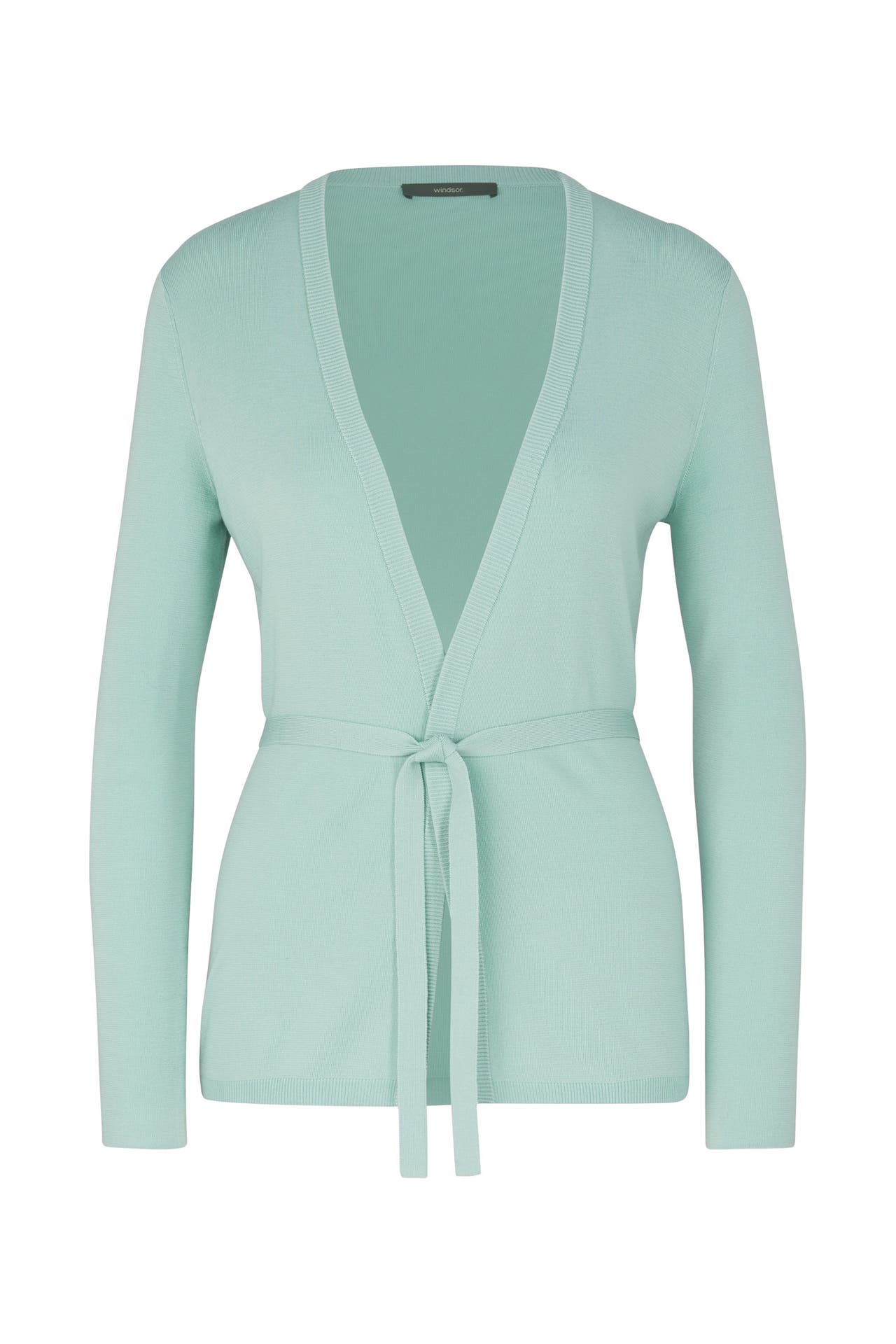 WINDSOR. Pullover Merino-Strick-Cardigan in Ecru mintgrün, Bild 1