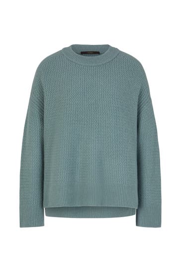 WINDSOR. Pullover Cashmere-Pullover mit Struktur in Grau hellblau