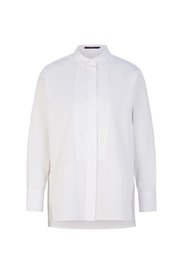 WINDSOR. Business-Bluse Popeline-Baumwoll-Hemdbluse in Weiß weiß