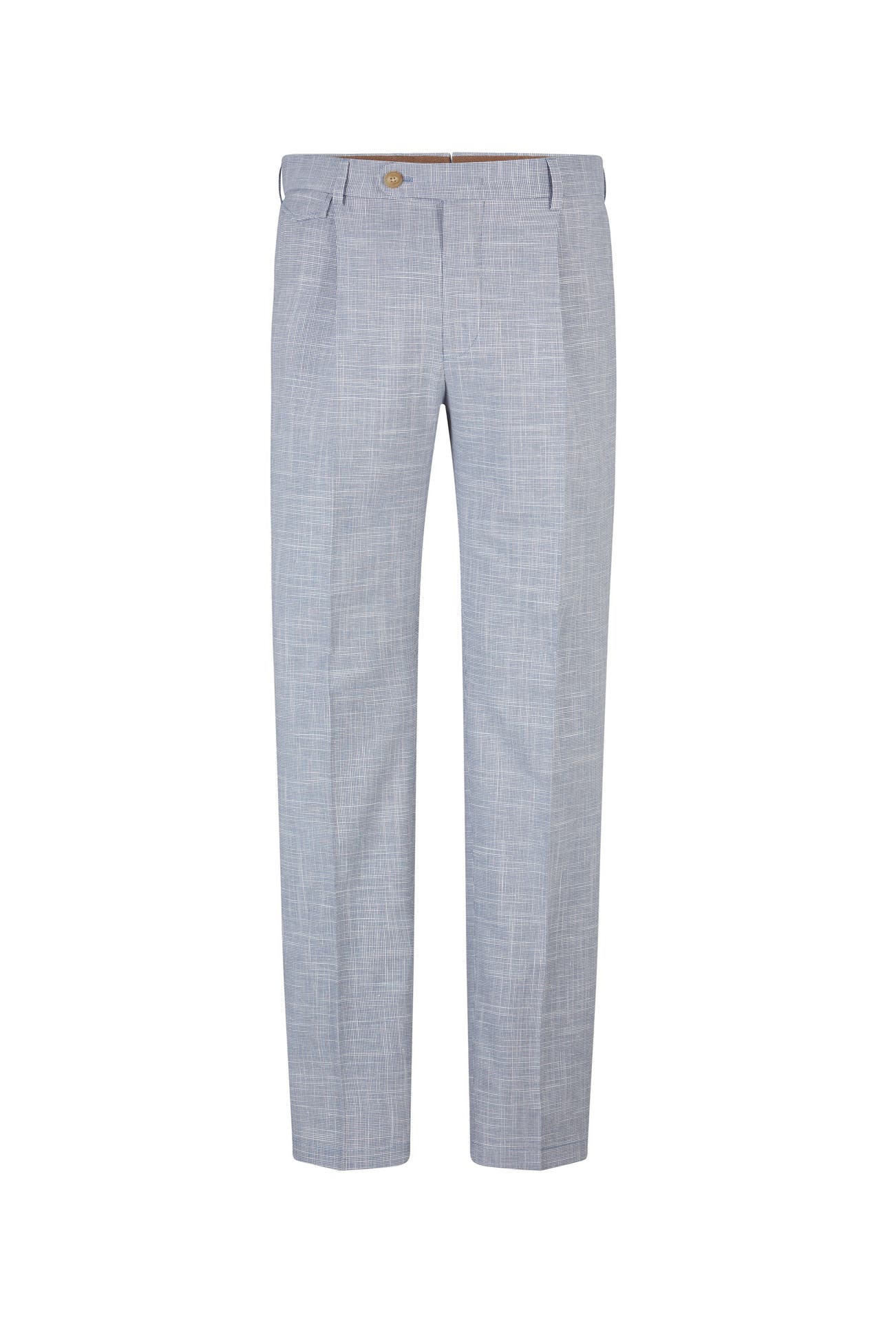 WINDSOR. Stoffhose Baumwollmix-Baukasten-Hose Silvi mit Bundfalte in Braun-Beige gemustert navy-weiß gemustert Straight, Bild 1