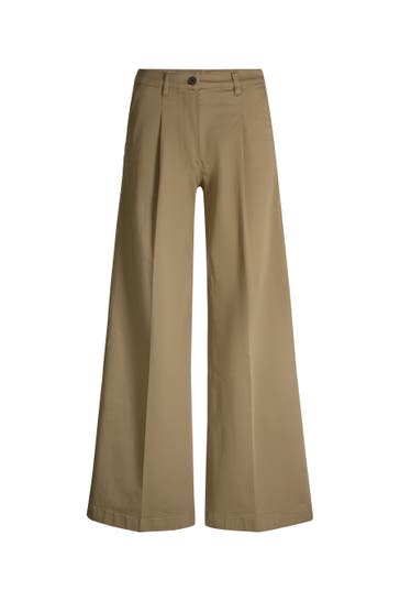 WINDSOR. Chino Bundfaltenhose oliv Slim