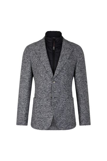 WINDSOR. Business-Sakko Triest blau-weiß gemustert Regular Fit