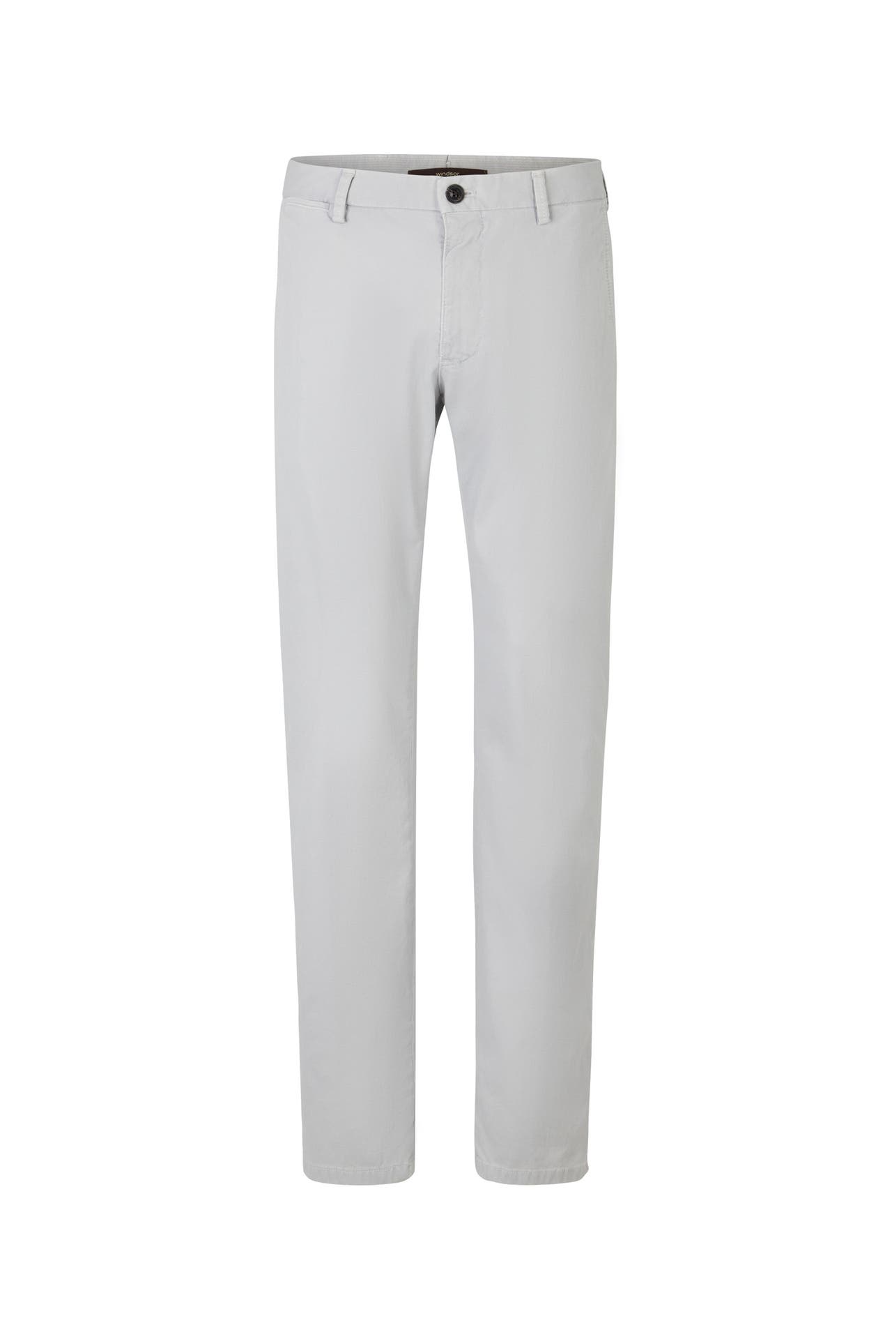 WINDSOR. Stoffhose Baumwoll-Chino Cino mit Struktur in Steingrau braun-grau Slim, Bild 1