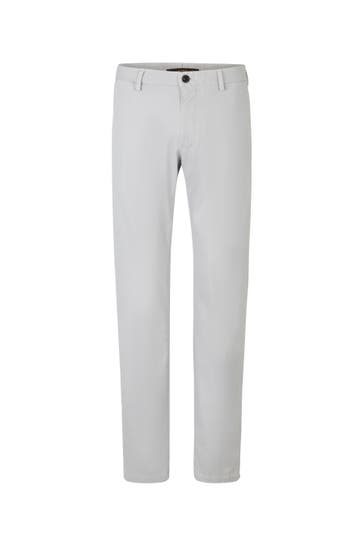 WINDSOR. Stoffhose Baumwoll-Chino Cino mit Struktur in Steingrau braun-grau Slim