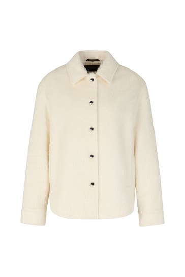 WINDSOR. Übergangsjacke Alpakamix-Shirt-Jacke ecru
