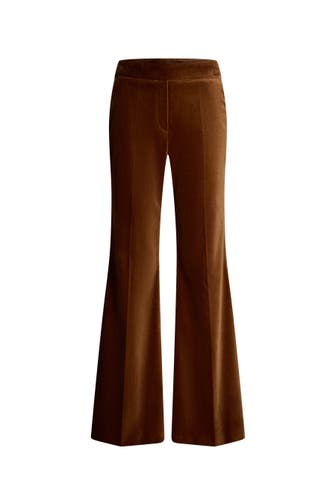 WINDSOR. Stoffhose Marlenehose braun Slim
