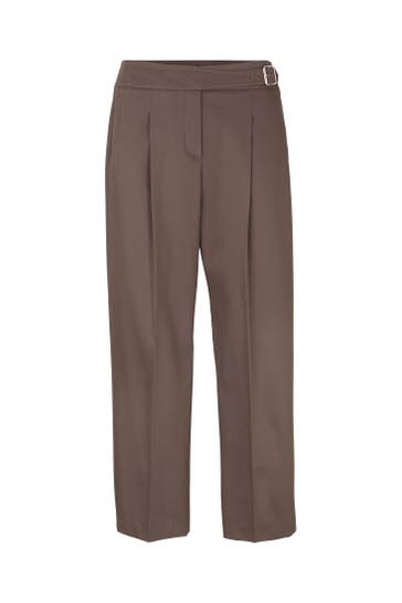 WINDSOR. Gabardine-Stretch Bundfaltenhose in Braun