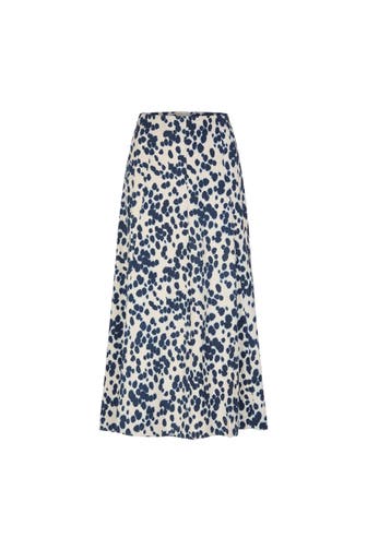 WINDSOR. Maxirock Print-Maxi-Rock aus Viskose und Seide in Ecru-Blau gemustert ecru-blau
