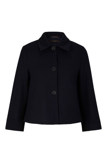 WINDSOR. Blazer Wolljersey-Kurz-Blazer in Schwarz navy