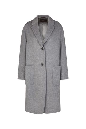 WINDSOR. Wollmantel Wollmix-Eggshape-Mantel mit Cashmere in Schwarz grau