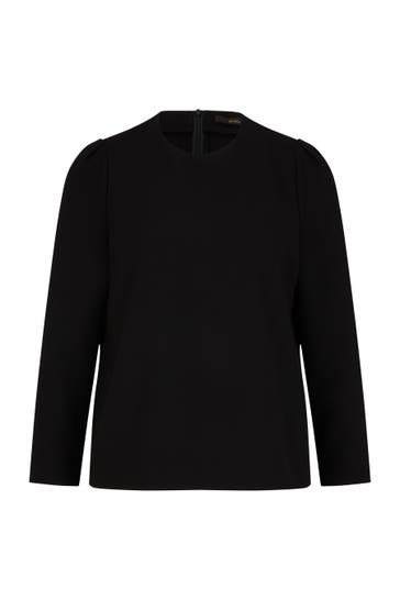 WINDSOR. Business-Bluse Crêpe-Bluse in Schwarz schwarz