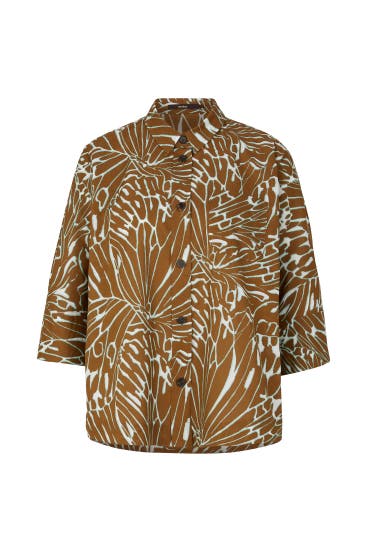 WINDSOR. - Business-Bluse Print-Hemdbluse aus Baumwolle, oversized, in Oliv-Mintgrün-Ecru gemustert oliv-mintgrün-ecru gemustert