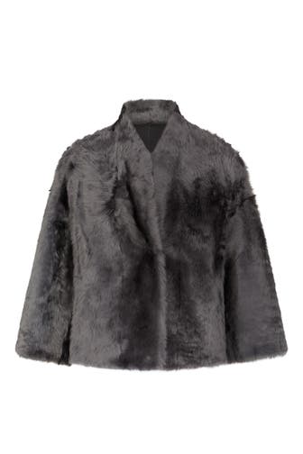 WINDSOR. Felljacke Lammfell-Jacke dunkelgrau