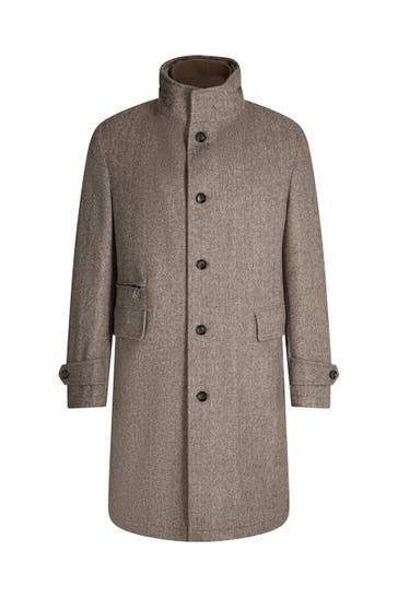 WINDSOR. Wollmantel Danilo hellbraun fischgrat