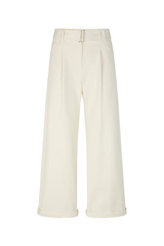 WINDSOR. Stoffhose Bundfalten-Hose ecru Loose Fit