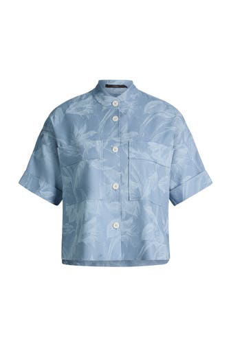 WINDSOR. Business-Bluse Hemdbluse hellblau-ecru