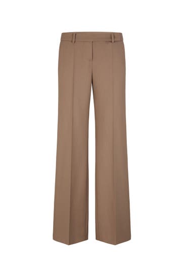 WINDSOR. Stoffhose Schurwoll-Marlene-Hose in Braun navy Slim