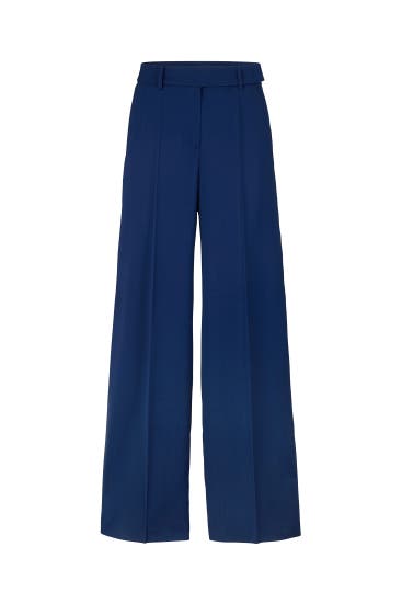 WINDSOR. - Stoffhose Schurwoll-Palazzo-Hose in Blau blau Culotte