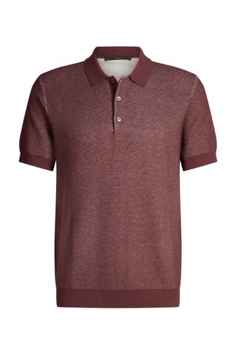 WINDSOR. Polo-Shirt Cashmilo bordeaux rot strukturiert