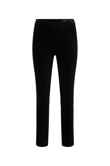 WINDSOR. Stoffhose Samt-Anzug-Hose in Schwarz schwarz Slim