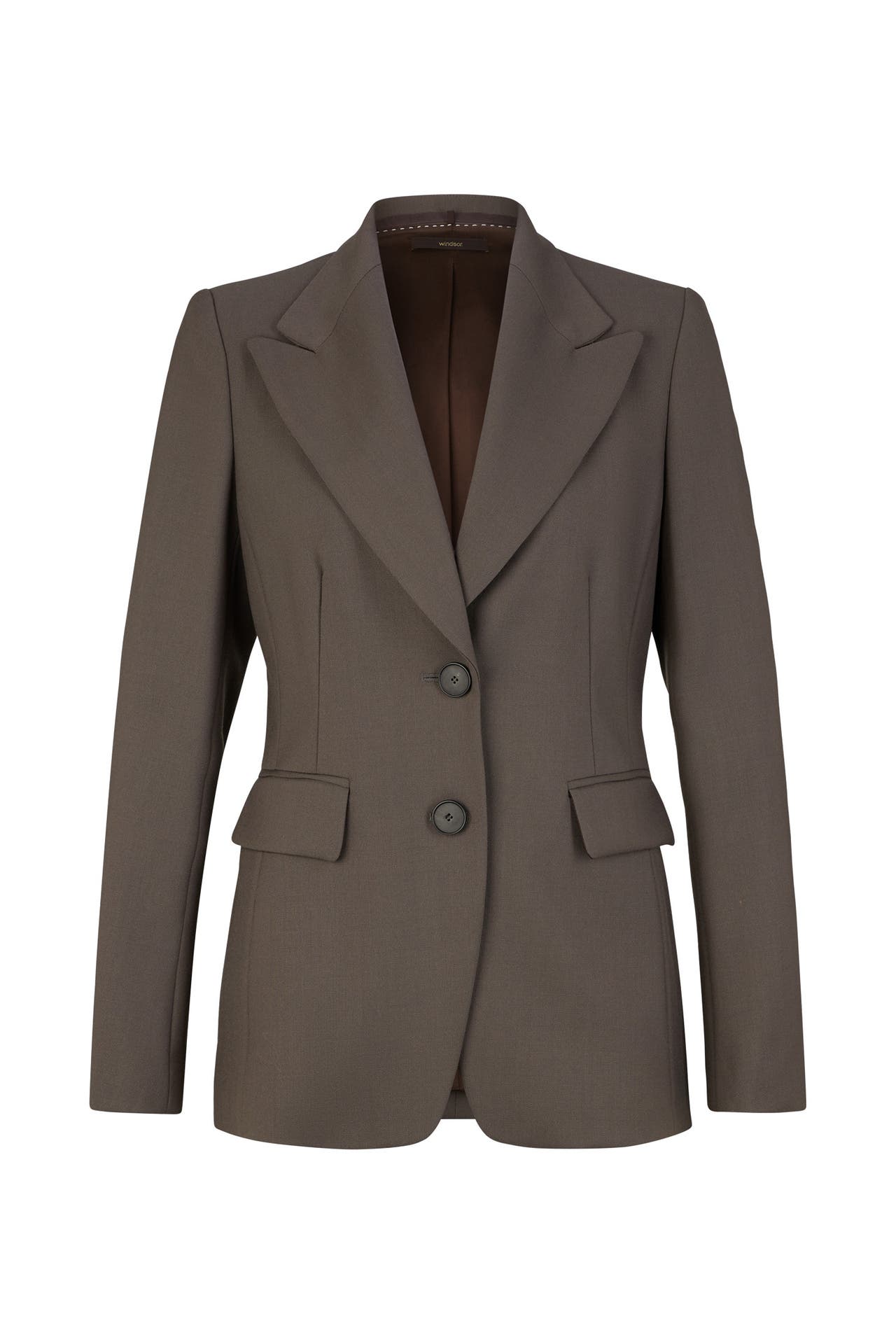 WINDSOR. Blazer Schurwoll-Blazer in Schwarz braun, Bild 1