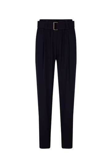 WINDSOR. Stoffhose Bundfaltenhose navy Boyfriend