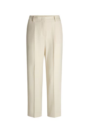 WINDSOR. Business-Hose Bundfaltenhose creme Straight